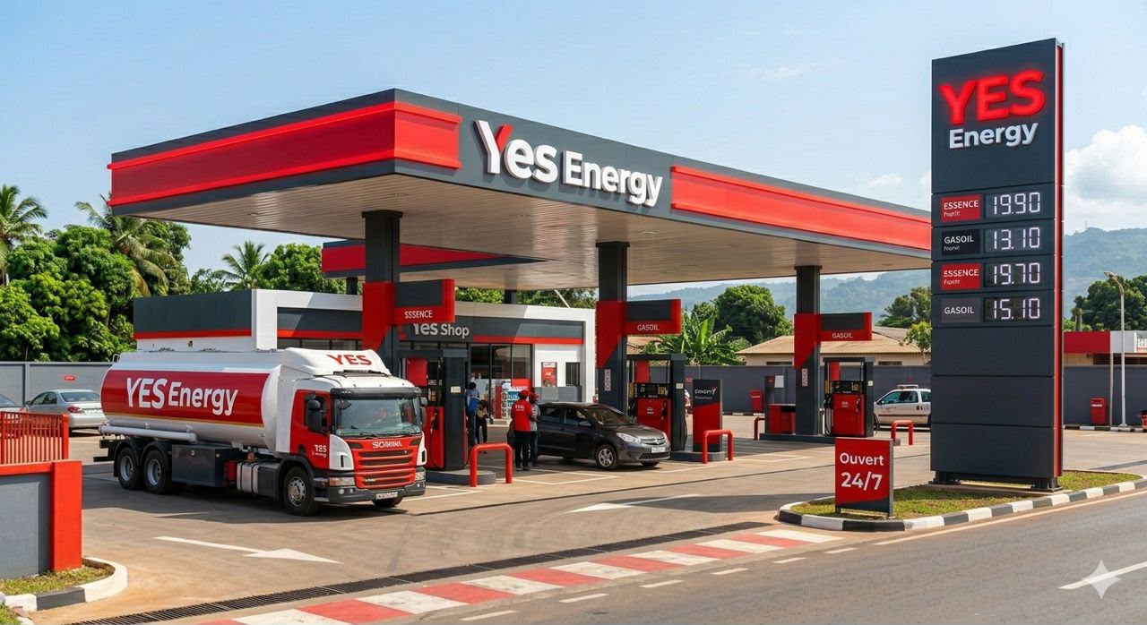 Vue de jour de la station-service YES Energy